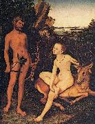 Lucas Cranach Apollo and Diana in forest landscape France oil painting artist